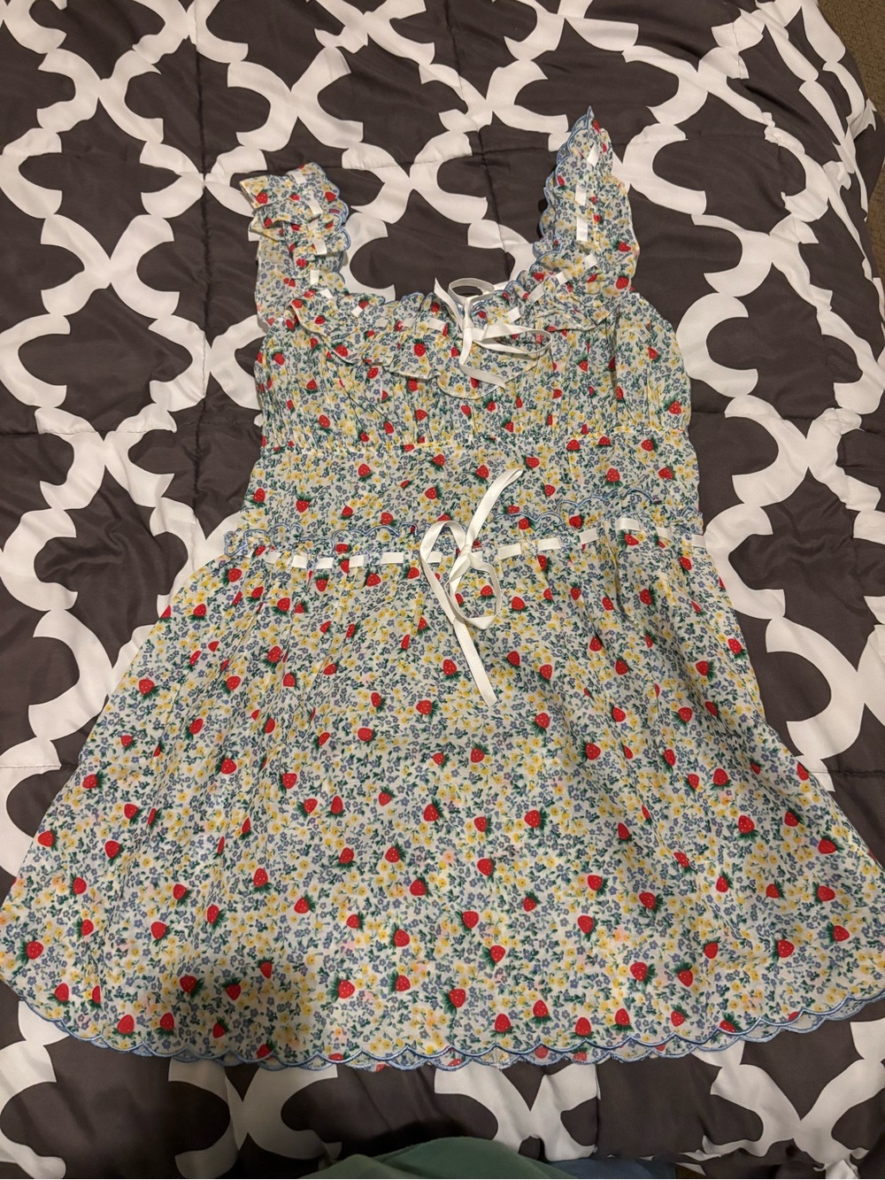 For Love & Lemons Strawberry Kiss Mini Dress Size M NWT